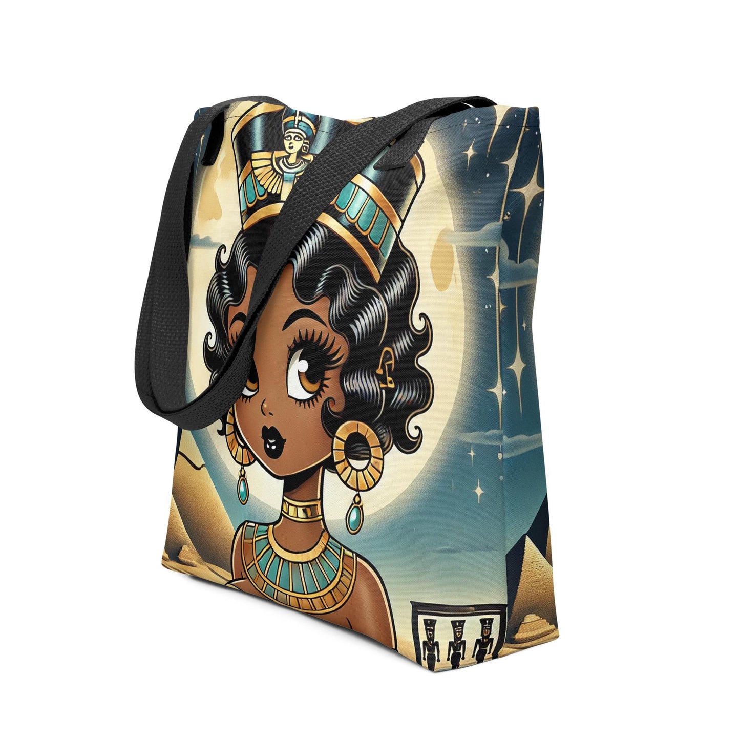 Egyptian Modern Black Betty Boop Tote Gift for Her | Gorgeous Egyptian Themed Black Betty Boop on Durable Tote Great Gift for Boop Lovers