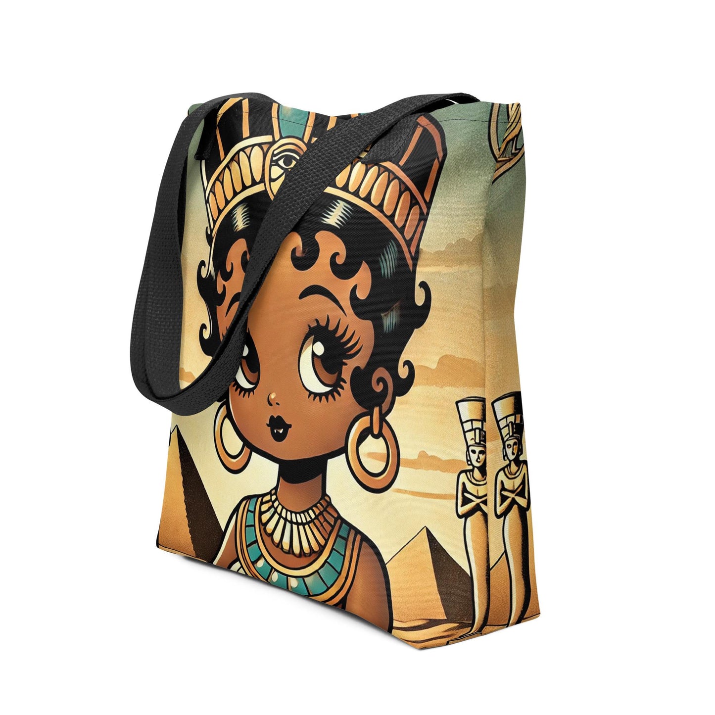 Stylish Egyptian Goddess Black Betty Boop Tote Bag Perfect Gift for Her | Vintage Inspired Black Betty Boop Tote with Egyptian Goddess Gift