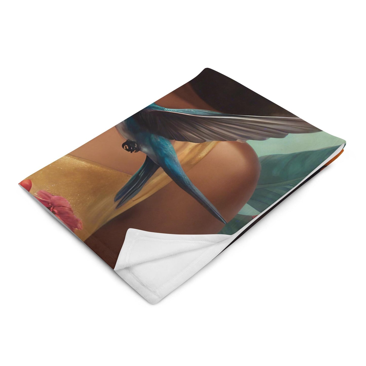 Beautiful Black Queen With Hummingbirds Blanket | Black Girl Magic Throw | Unique Throw Blanket for Home or Office Great gift for Her