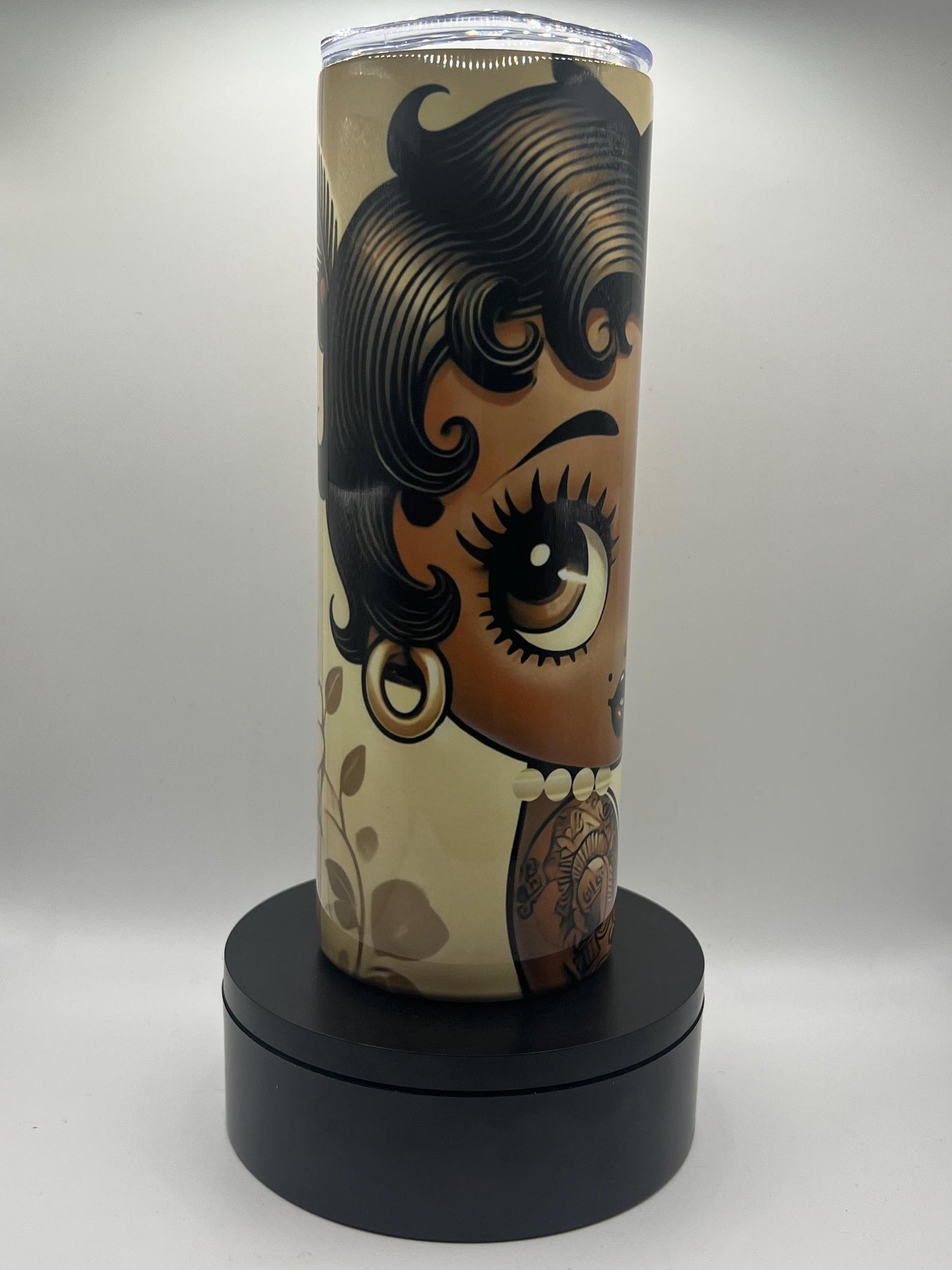 Melanin Queen Boop Vintage Earth Tone Personalized 20 oz Tumbler | Black Boop Character Gift for her | Personalized Black Boop Gifts for Her