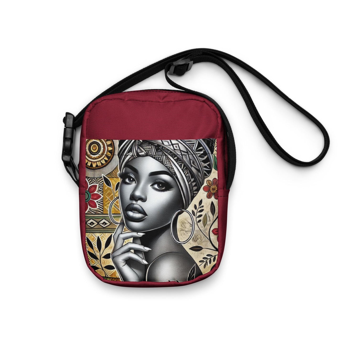 Natural Beauty Utility Crossbody Bag | Beautiful Black Woman Design on Stylish Bag | Personalized Unique Gift for Her | Great Birthday Gift
