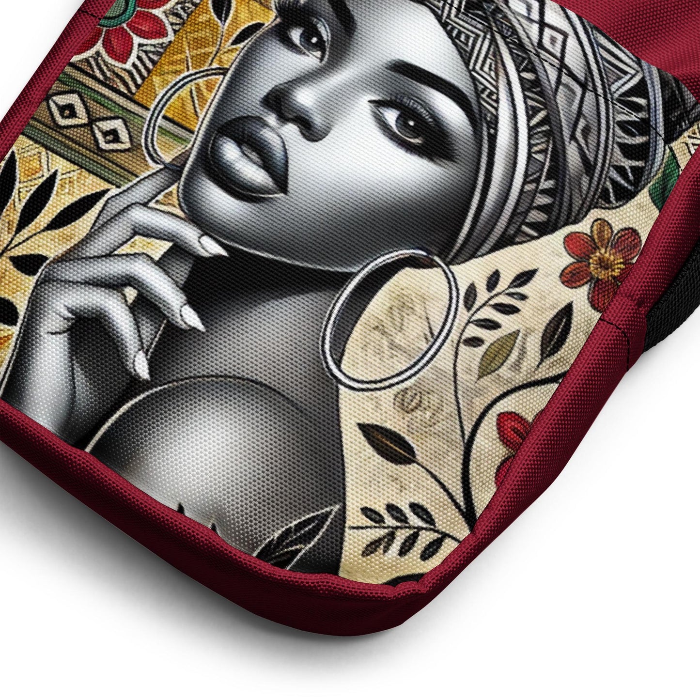 Natural Beauty Utility Crossbody Bag | Beautiful Black Woman Design on Stylish Bag | Personalized Unique Gift for Her | Great Birthday Gift