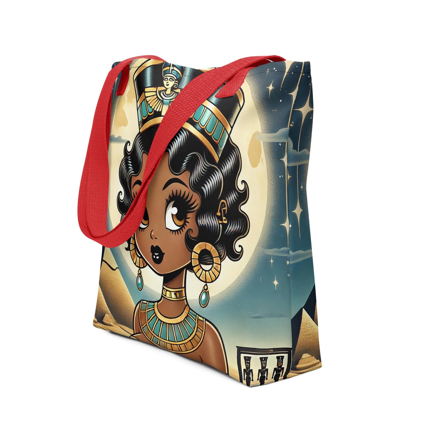 Egyptian Modern Black Betty Boop Tote Gift for Her | Gorgeous Egyptian Themed Black Betty Boop on Durable Tote Great Gift for Boop Lovers