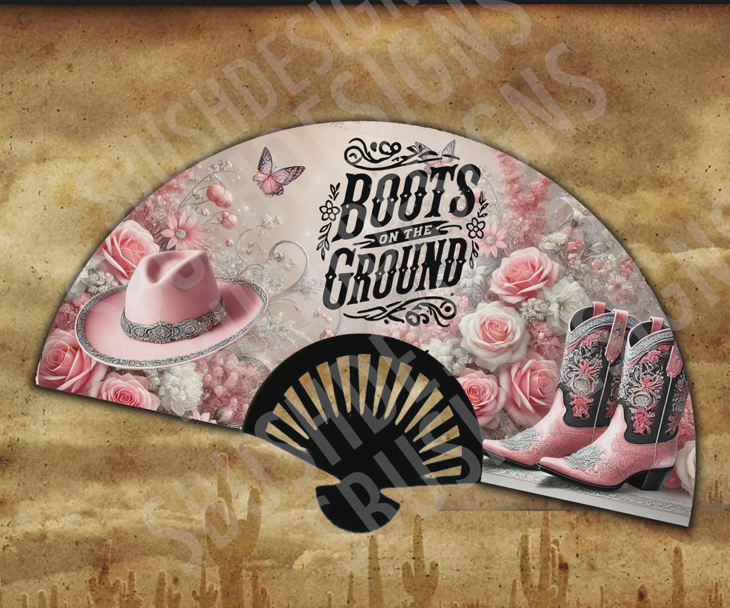 3 Set of Beautiful Clack Fan Templates - These are non editable - Set of 3 Boots on The Ground Templates for Clack Fans PNG High Quality