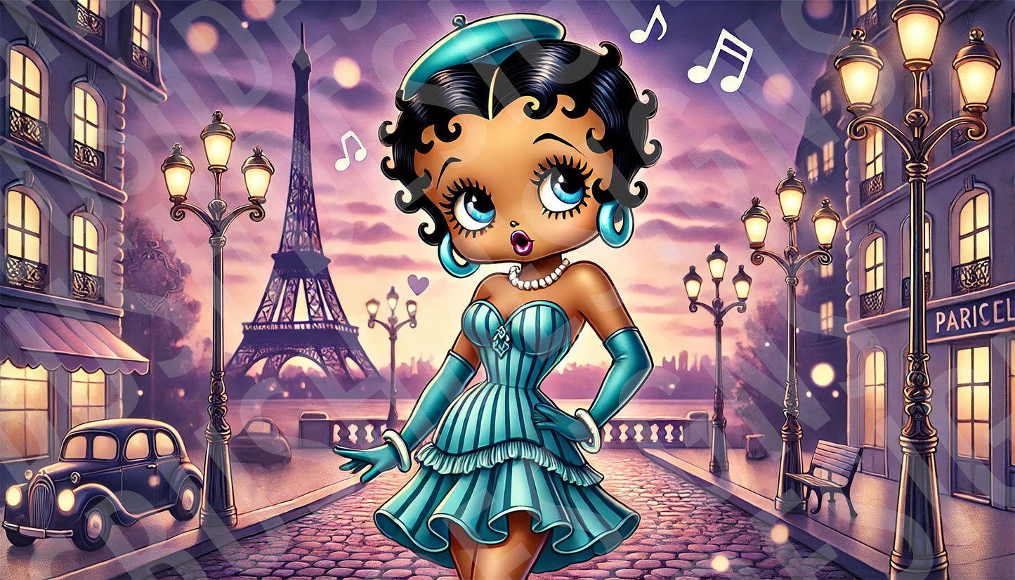 3 Adorable Black Betty Boop Paris Tumbler Wraps PNG High Resolution Files -  Black Betty Boop Files Great for Libbey & Skinny Tumblers