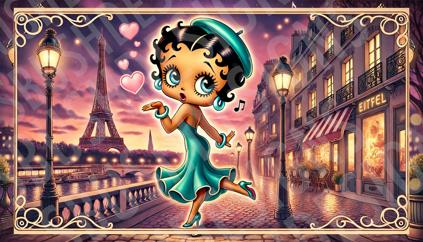 3 Adorable Black Betty Boop Paris Tumbler Wraps PNG High Resolution Files -  Black Betty Boop Files Great for Libbey & Skinny Tumblers