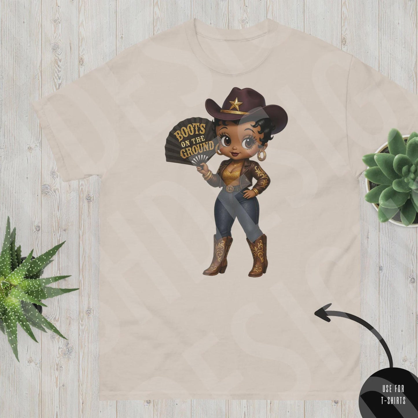 2 Black Betty Boop Boots on the Ground Cowgirl Image - 2 png Files Vintage Style  Western Betty Boop Instant Downloads - DIGITAL FILE ONLY