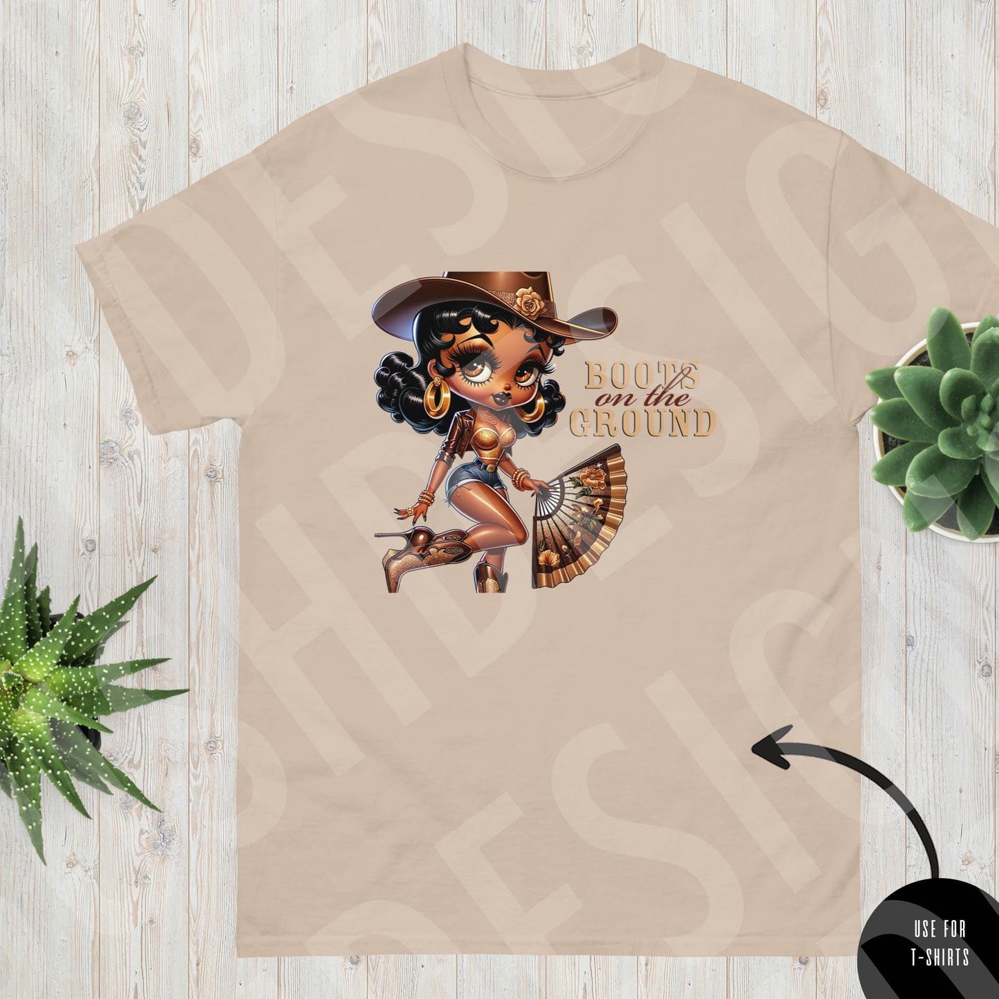 Black Betty Boop Cowgirl Boots on the Ground Image - 1 png File Vintage Pin Up Western Betty Boop -  Instant Download DIGITAL FILE ONLY