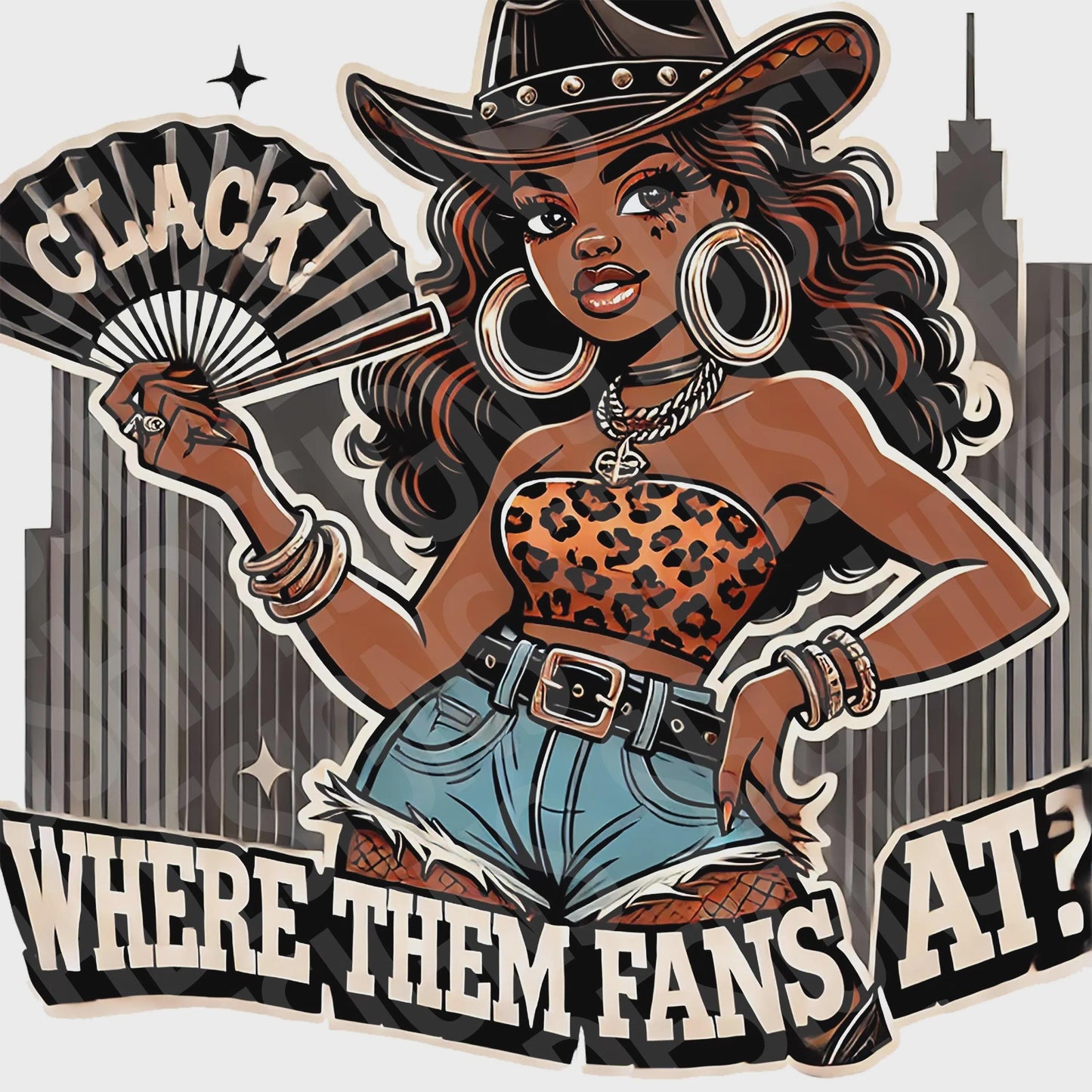 Where Them Fans at Melanin Queen Cowgirl Party Girl File - 1 PNG File Western Rodeo Image - High Quality PNG Great for Fans, Clothing etc