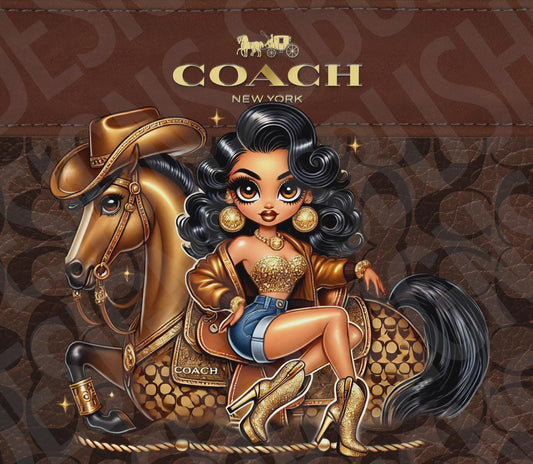 Modern Betty Boop Cowgirl Purse Tumbler Wrap PNG High Resolution File - Luxury Tumbler with Grey Betty Boop Theme Design - Instant Download