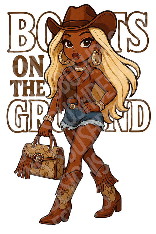 2 Black Betty Boop Boots on the Ground Digital Files -  Betty Boop Cowgirl Image Use for Tumblers, Luggage Tag, Clothing, Party Favors, etc