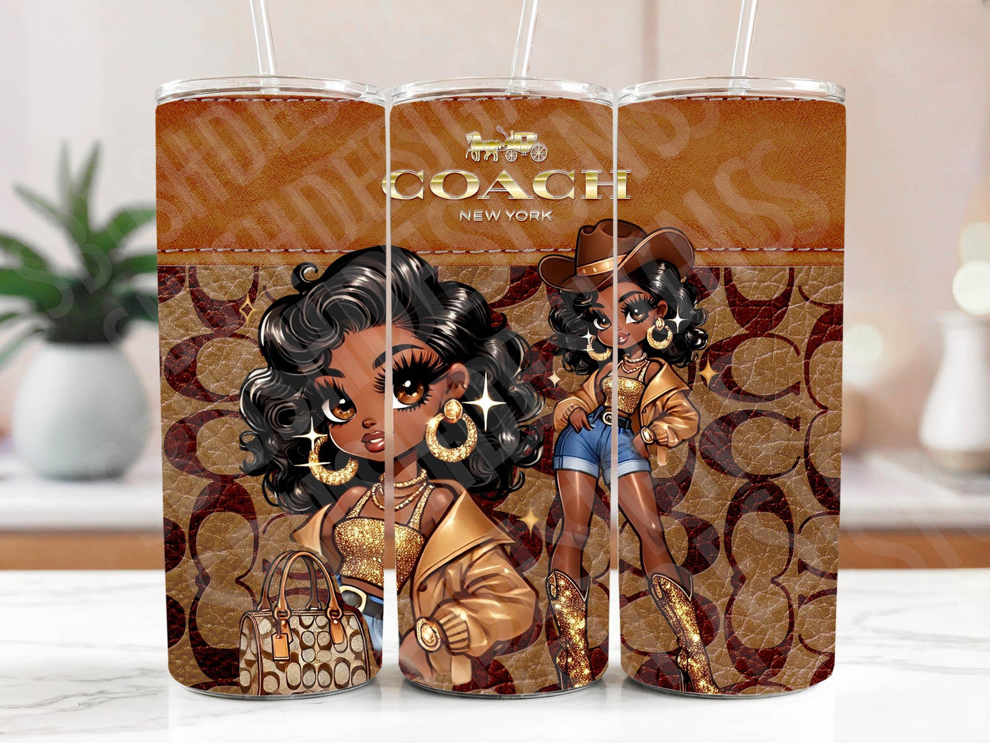 Super Cute Brown Betty Boop Caramel Brown Purse Tumbler Wrap PNG High Resolution File -  Luxe Cowgirl Themed  Design Tumbler File