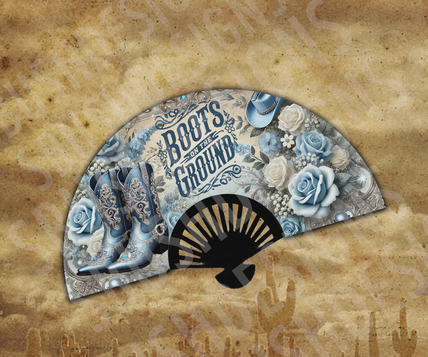 3 Set of Beautiful Clack Fan Templates - These are non editable - Set of 3 Boots on The Ground Templates for Clack Fans PNG High Quality