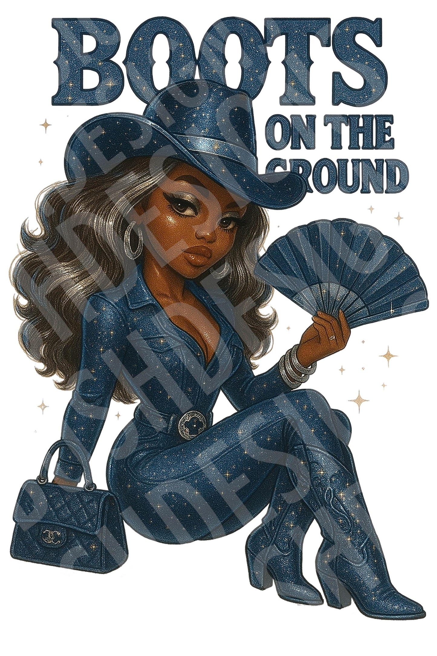 2 Modern Black Betty Boop Denim & Diamonds and Boots on the Ground Images - Western Black Betty Boop Instant Download DIGITAL FILE ONLY