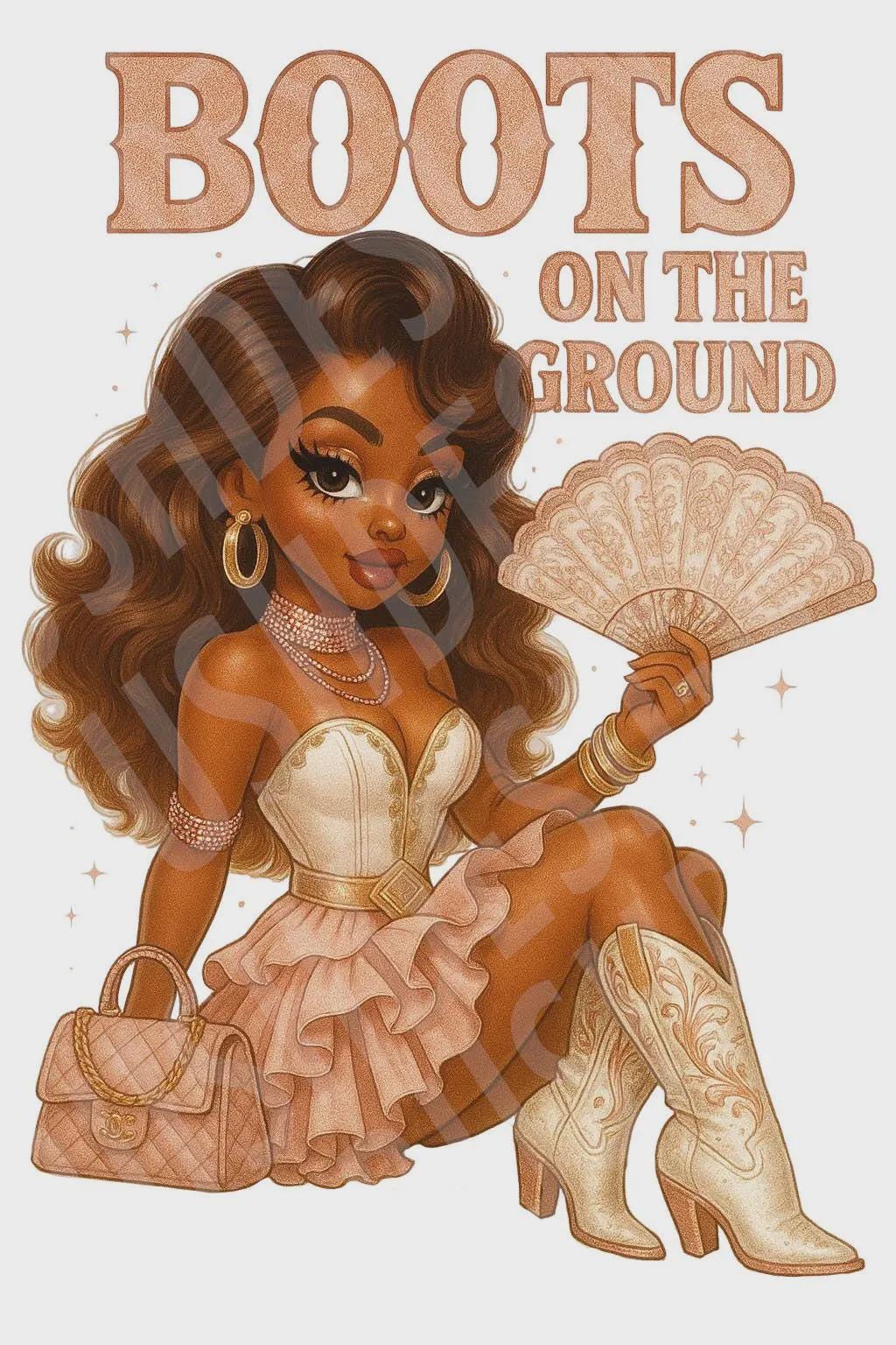Pink Glam Modern Black Betty Boop Boots on the Ground Image - Luxe Western Black Betty Boop Cowgirl Instant Downloads DIGITAL FILE ONLY