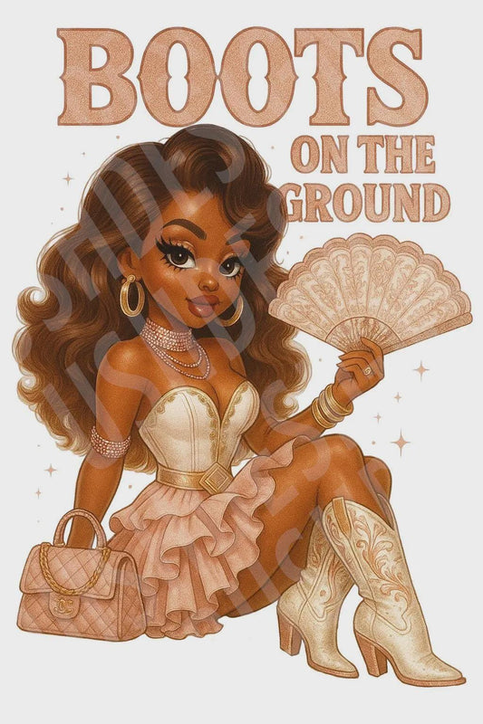 Pink Glam Modern Black Betty Boop Boots on the Ground Image - Luxe Western Black Betty Boop Cowgirl Instant Downloads DIGITAL FILE ONLY