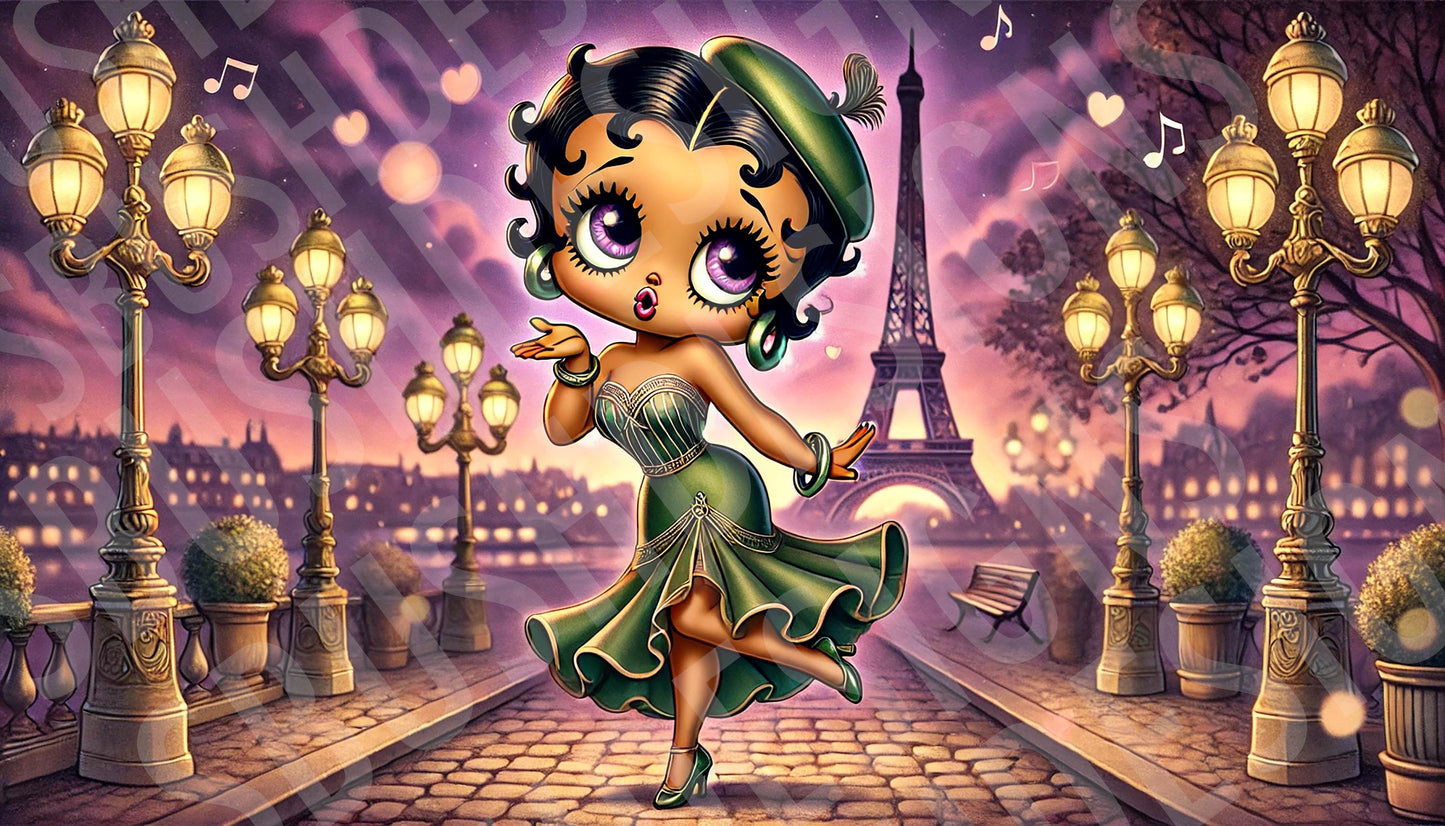 3 Adorable Black Betty Boop Paris Tumbler Wraps PNG High Resolution Files -  Black Betty Boop Files Great for Libbey & Skinny Tumblers