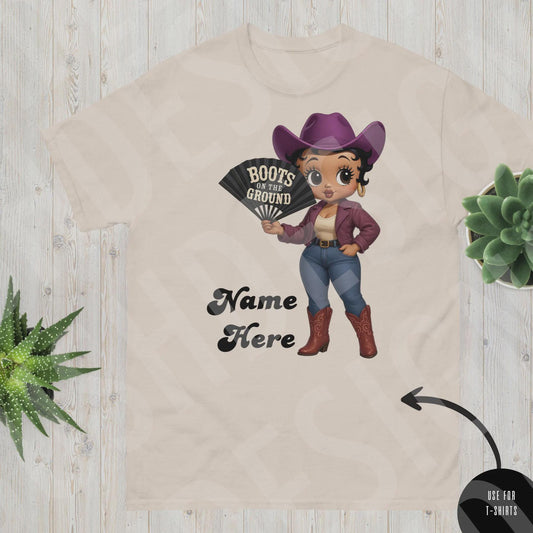 2 Black Betty Boop Boots on the Ground Cowgirl Image - 2 png Files Vintage Style  Western Betty Boop Instant Downloads - DIGITAL FILE ONLY