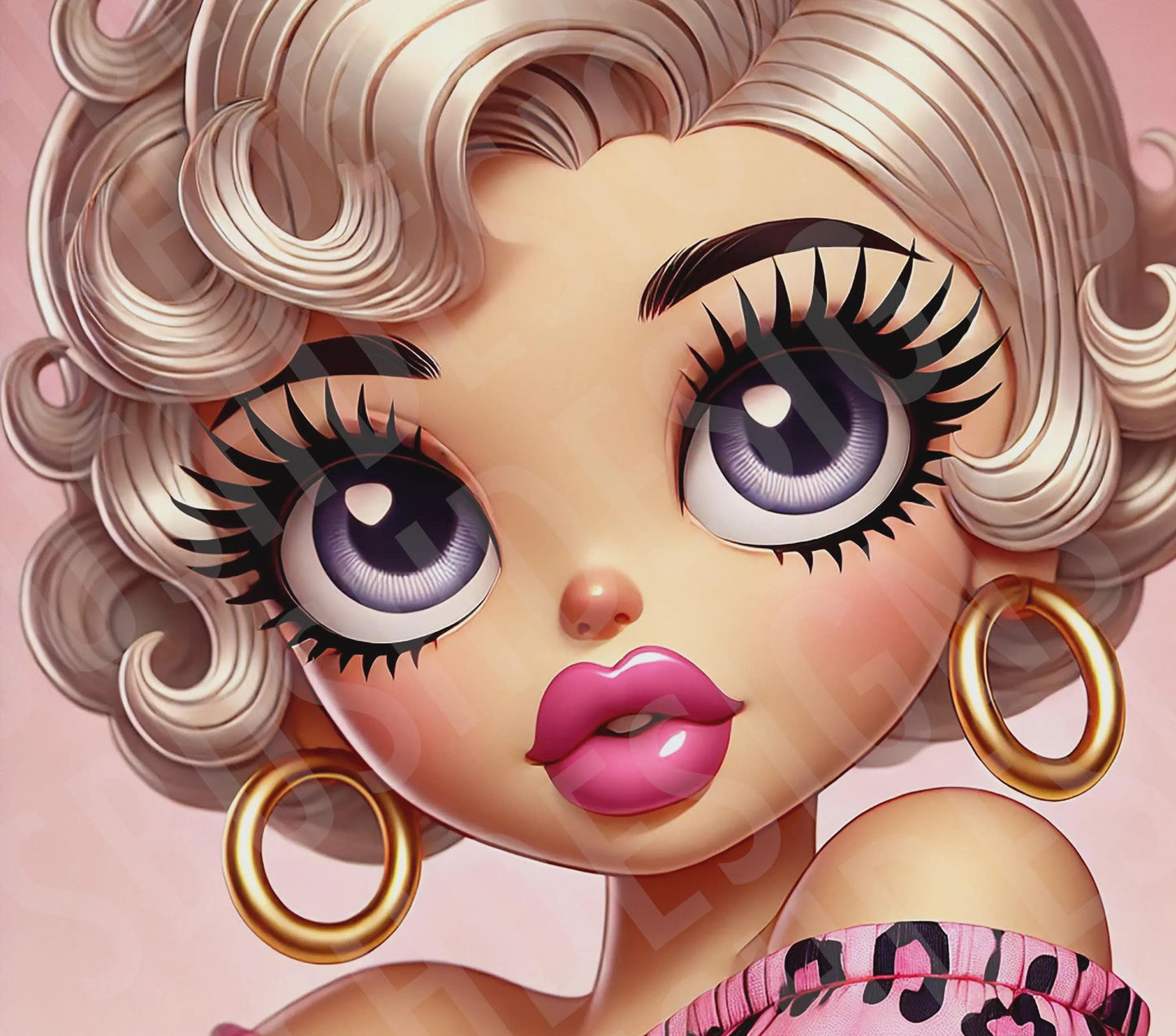 Glamorous Blonde Betty Boop Tumbler Wrap PNG High Resolution File -  Modern Twist on Betty Boop for a Luxury Tumbler - Instant Download File