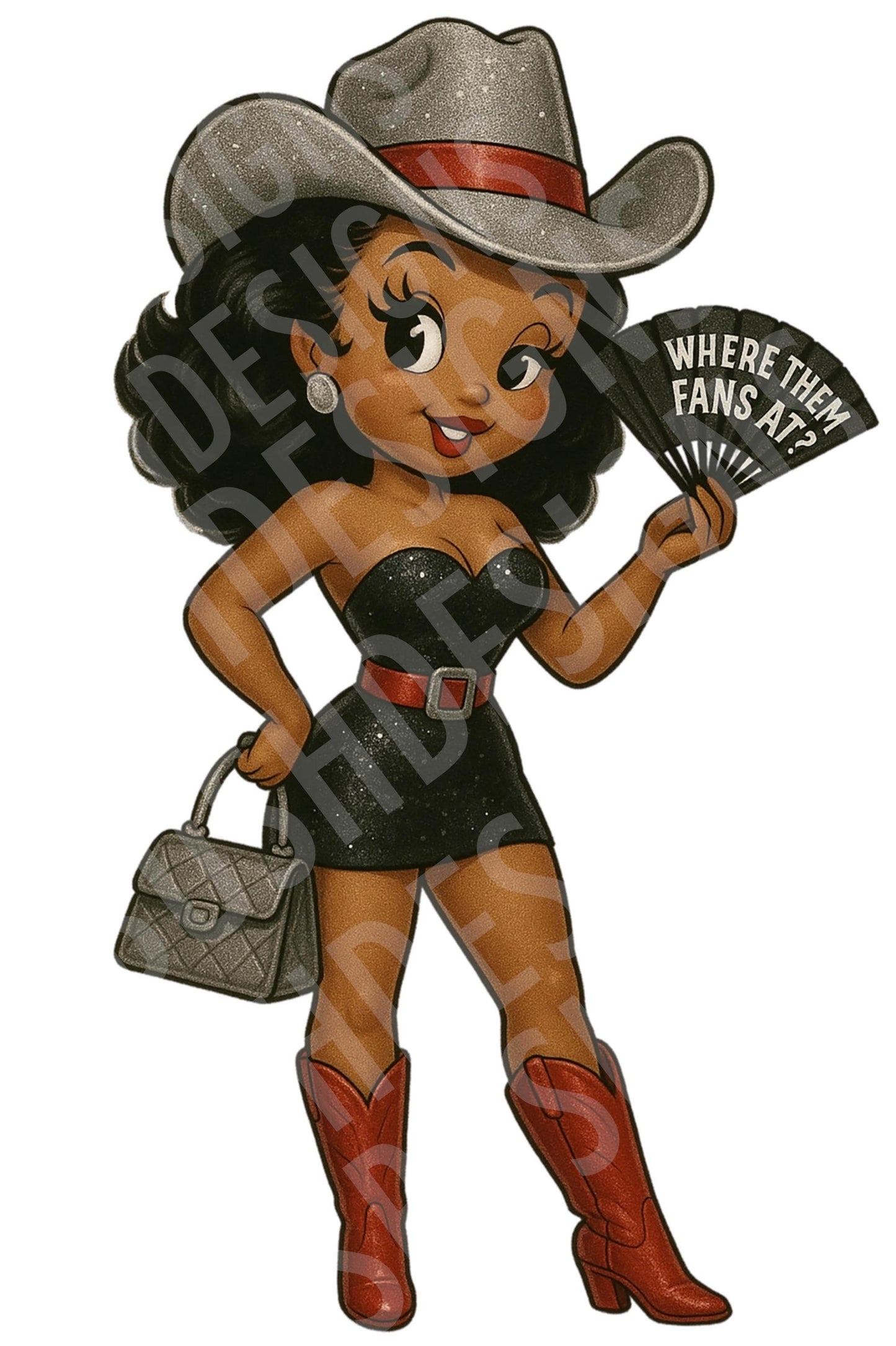 2 Fabulous Black Betty Boop Boots on the Ground Images - Silver & Black Western Black Betty Boop Cowgirl Instant Downloads DIGITAL FILE ONLY