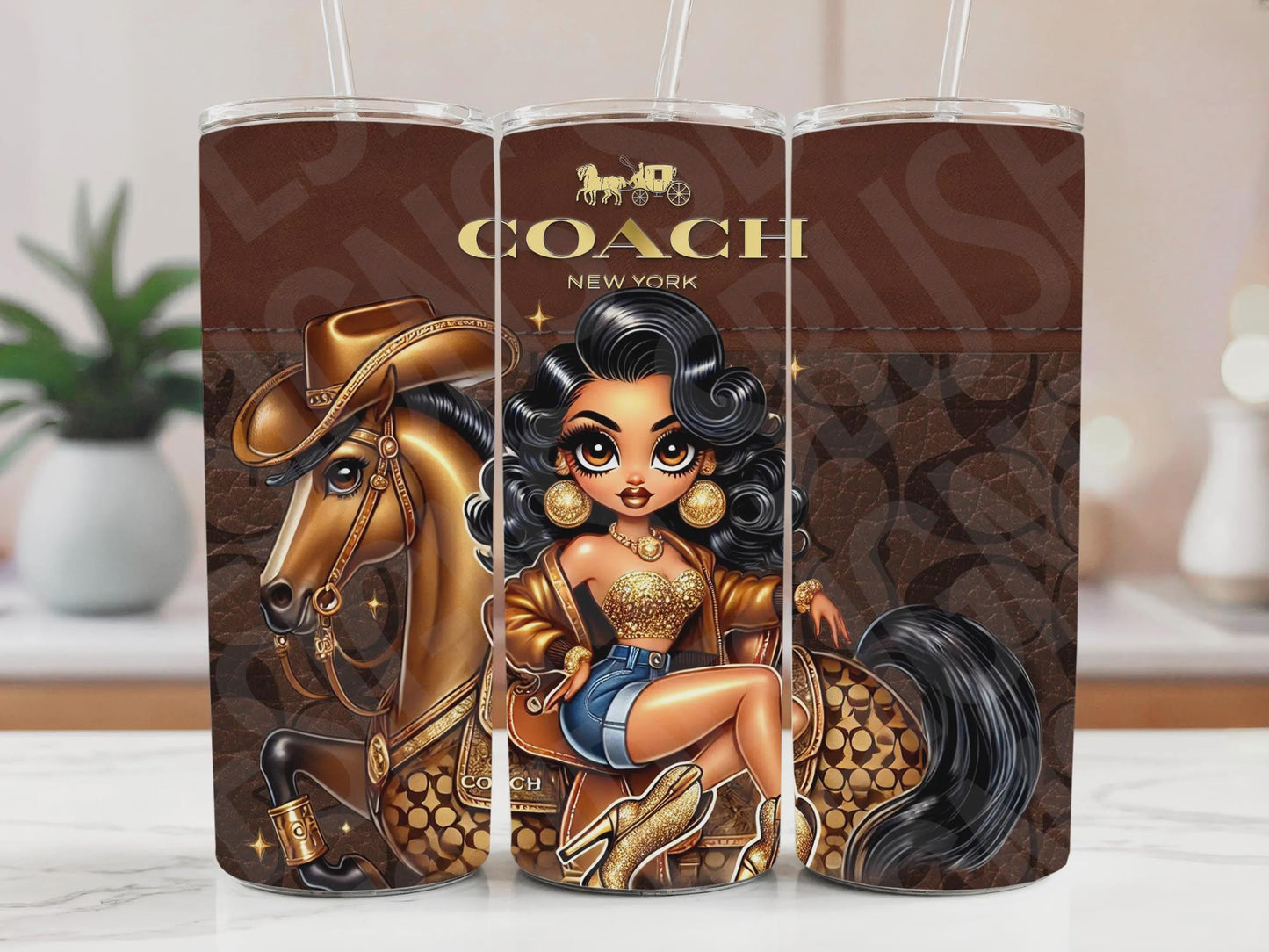 Modern Betty Boop Cowgirl Purse Tumbler Wrap PNG High Resolution File - Luxury Tumbler with Grey Betty Boop Theme Design - Instant Download