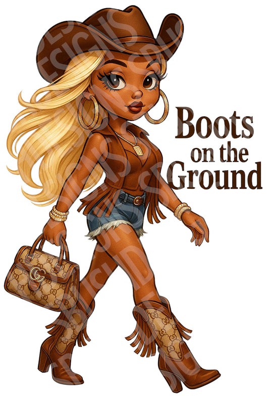 2 Black Betty Boop Boots on the Ground Digital Files -  Betty Boop Cowgirl Image Use for Tumblers, Luggage Tag, Clothing, Party Favors, etc