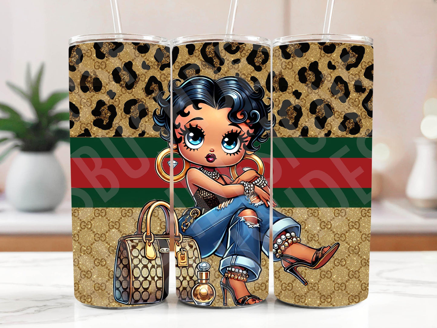 Fabulous Betty Boop Luxe Tumbler Wrap PNG High Resolution File -  Betty Boop Luxury Classic Red Themed Coach Design Tumbler File