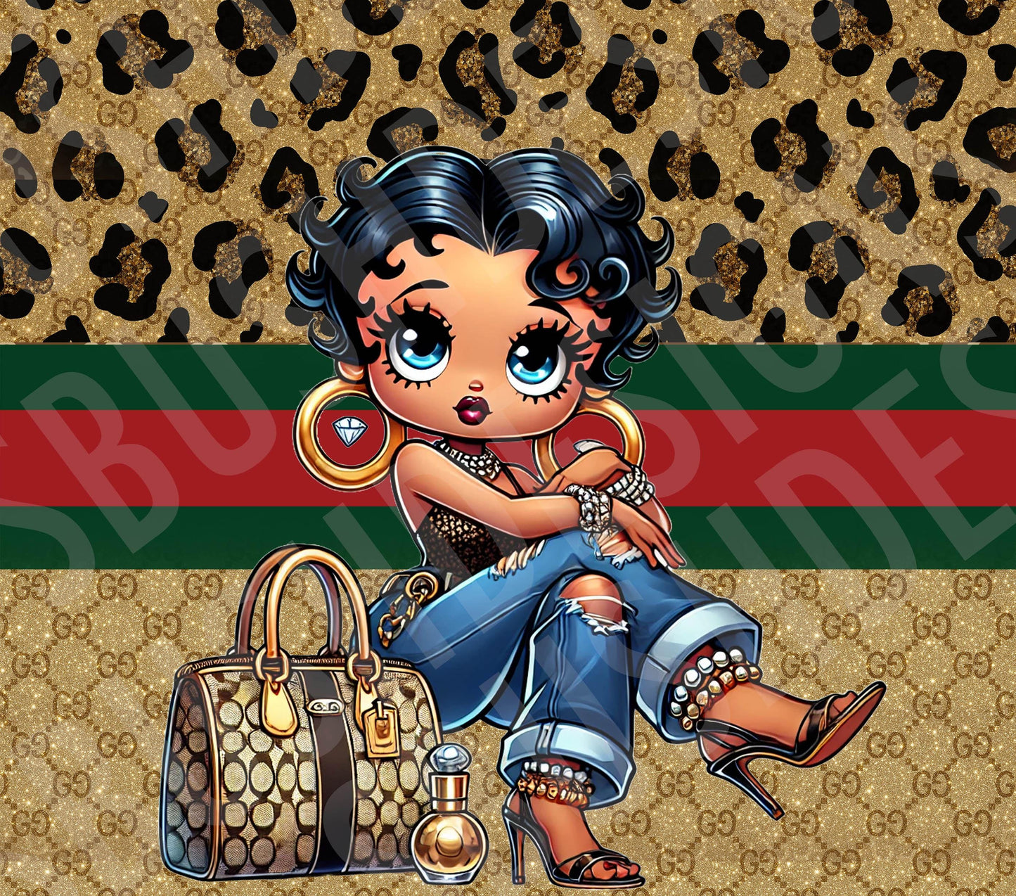 Fabulous Betty Boop Luxe Tumbler Wrap PNG High Resolution File -  Betty Boop Luxury Classic Red Themed Coach Design Tumbler File