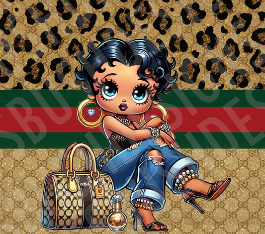 Fabulous Betty Boop Luxe Tumbler Wrap PNG High Resolution File -  Betty Boop Luxury Classic Red Themed Coach Design Tumbler File